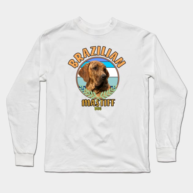 brazilian mastiff dog Long Sleeve T-Shirt by Carolina Cabreira